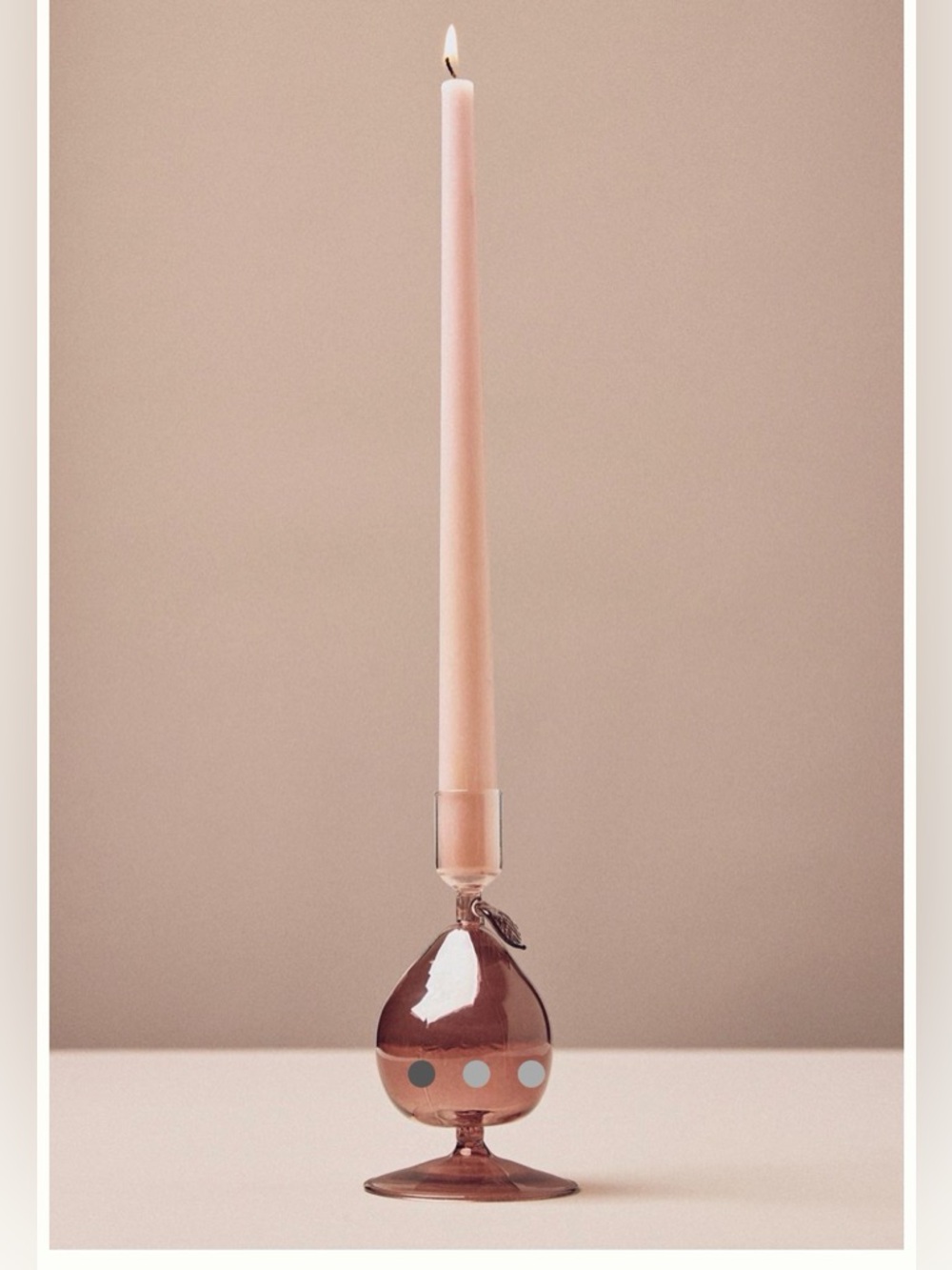 Anthropologie Harvest Fruit Icon Tinted Glass Candle Holders